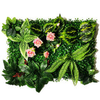 Mur Végétal Artificiel - Panneau de Plantes & Fleurs Suspendues, Jardin Vertical Décoratif d'Intérieur