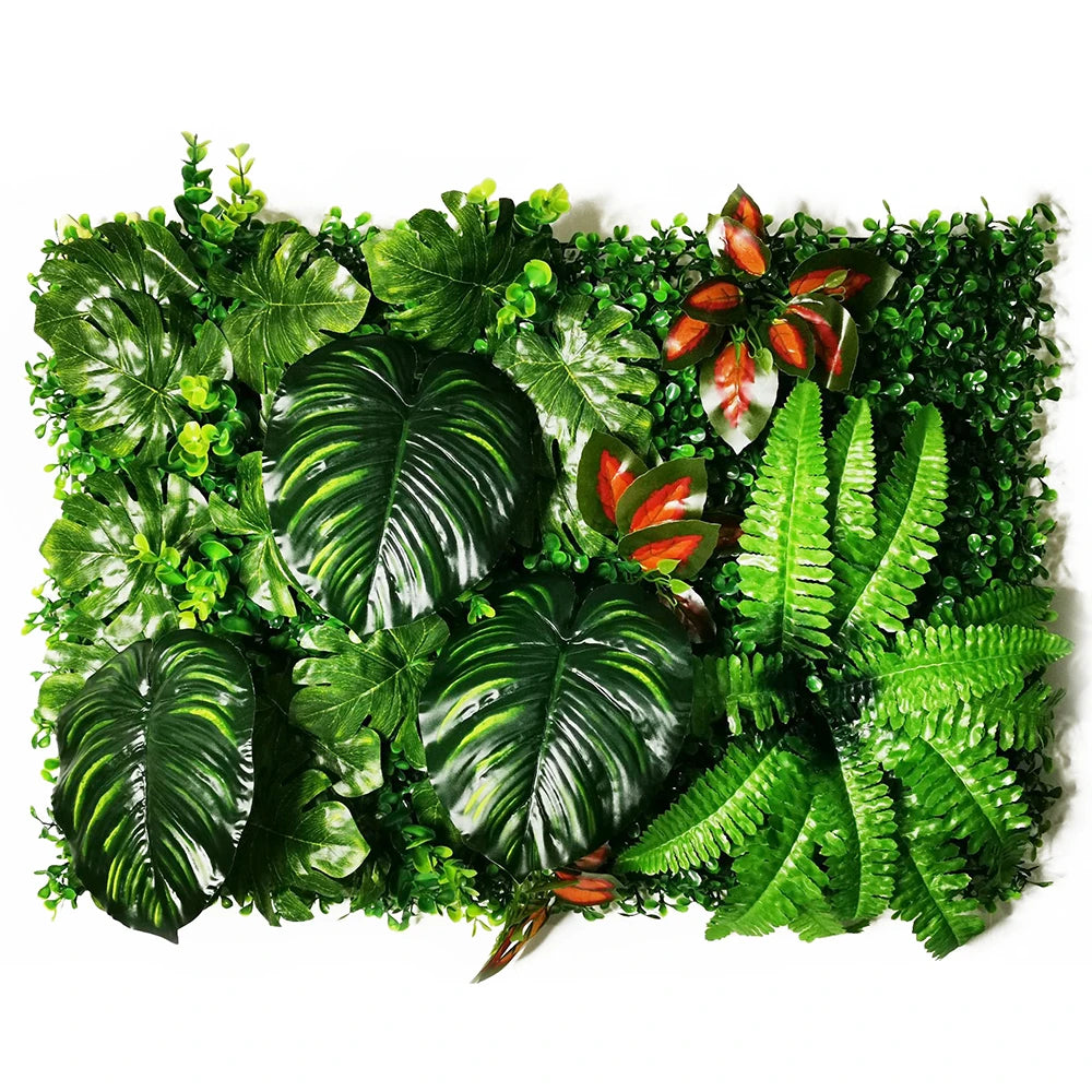 Mur Végétal Artificiel - Panneau de Plantes & Fleurs Suspendues, Jardin Vertical Décoratif d'Intérieur