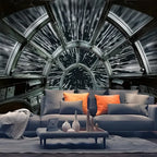 Tapisserie Hublot Spatial - Vue de la Terre depuis l'Espace, Décoration Sci-Fi