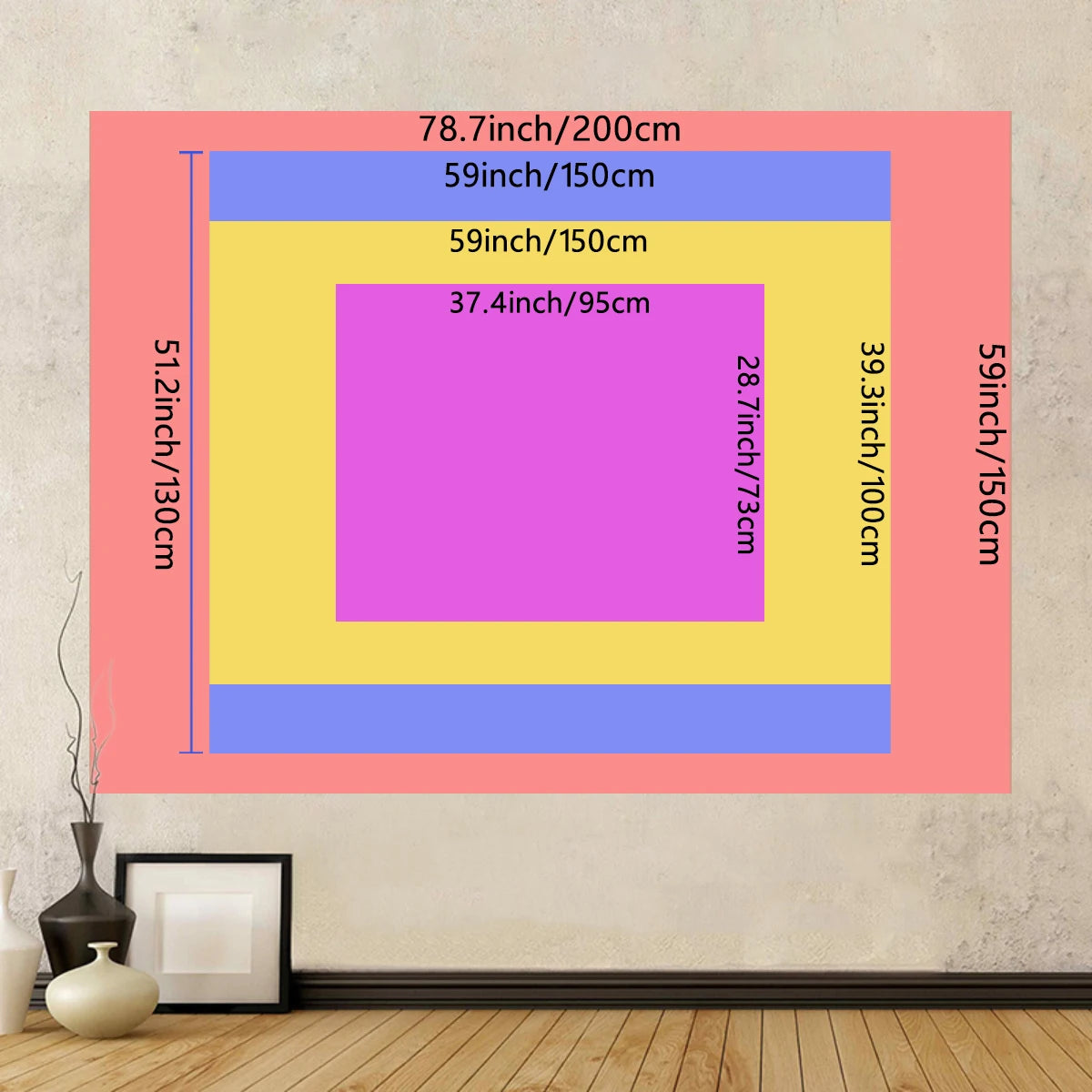 Tapisserie Murale Dragon Néon - Art Fantastique Psychédélique, Décoration Murale Colorée