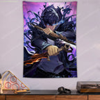 Tapisserie Solo Leveling - Sung-Jin-Woo Arise - Décoration Anime & Gaming