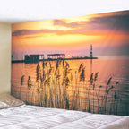 Tapisserie Murale Plage Surf - Décoration Tropicale avec Palmiers & Océan