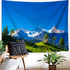 Tapisserie Paysage Montagne - Nature Sommets Enneigés