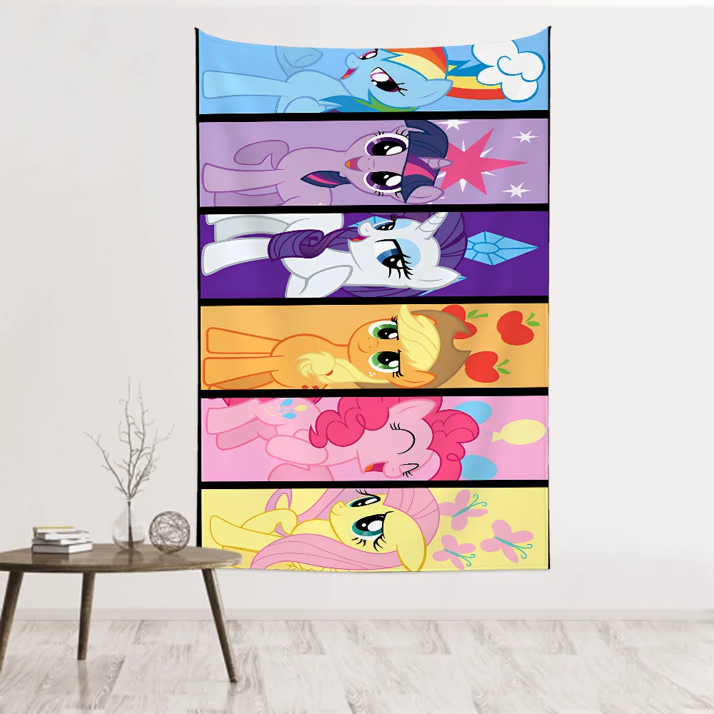 Tapisserie Licornes Colorées - Déco Murale Enfants Style Anime