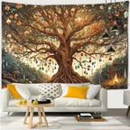 Tapisserie Murale Arbre de Vie - Arbre Magique Illuminé & Décor Fantastique