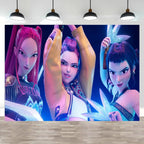 Tapisserie Murale Happy Birthday - Décor Anniversaire Style Avatar / K-Pop