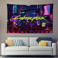 Tapisserie Cyberpunk 2077 - Décoration Murale Futuriste & Néon
