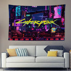 Tapisserie Cyberpunk 2077 - Décoration Murale Futuriste & Néon