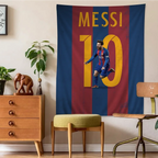Tapisserie Murale Lionel Messi - Poster Foot Argentin, Décoration Murale Sport