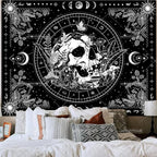 Tapisserie Murale Tarot The Lovers - Décoration Gothique & Mystique, Art Squelettes