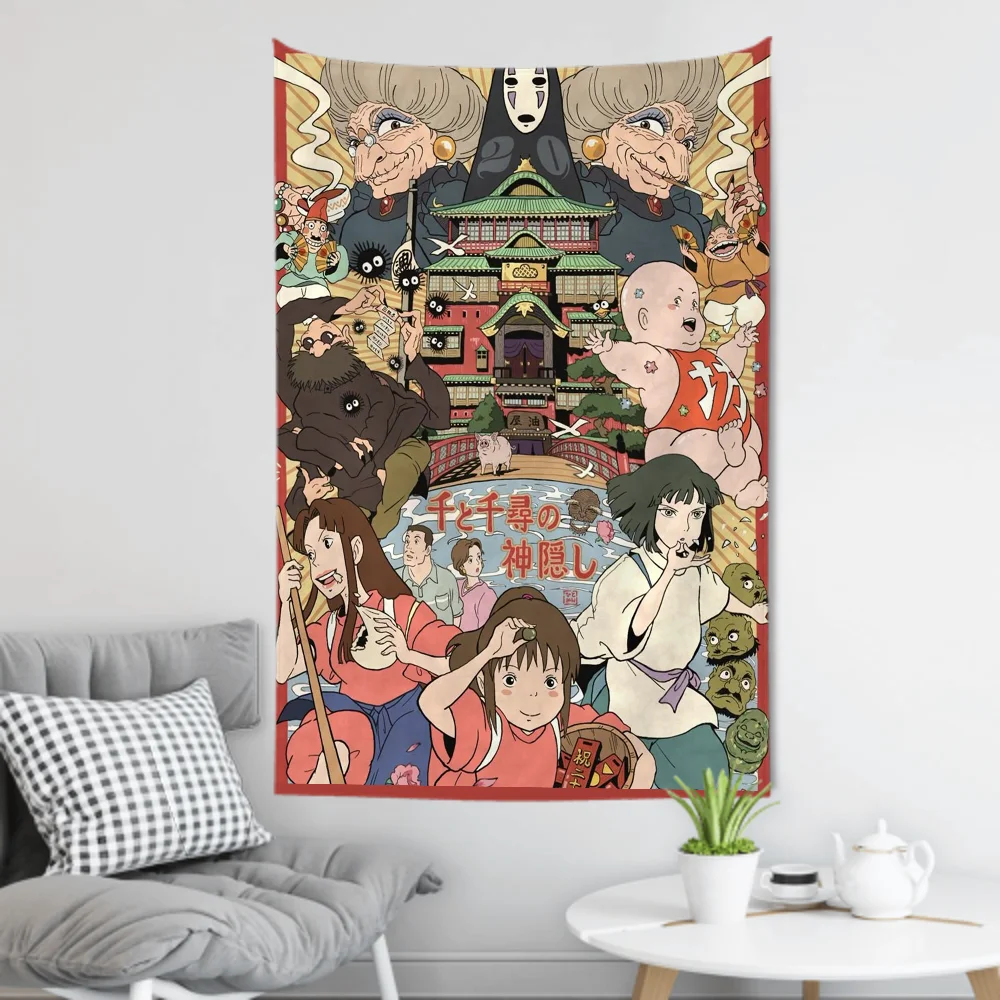 Tapisserie Murale Le Voyage de Chihiro - Décoration Murale Anime Japonaise - Poster Studio Ghibli