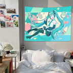 Tapisserie Murale Hatsune Miku - Décoration Anime Vocaloid