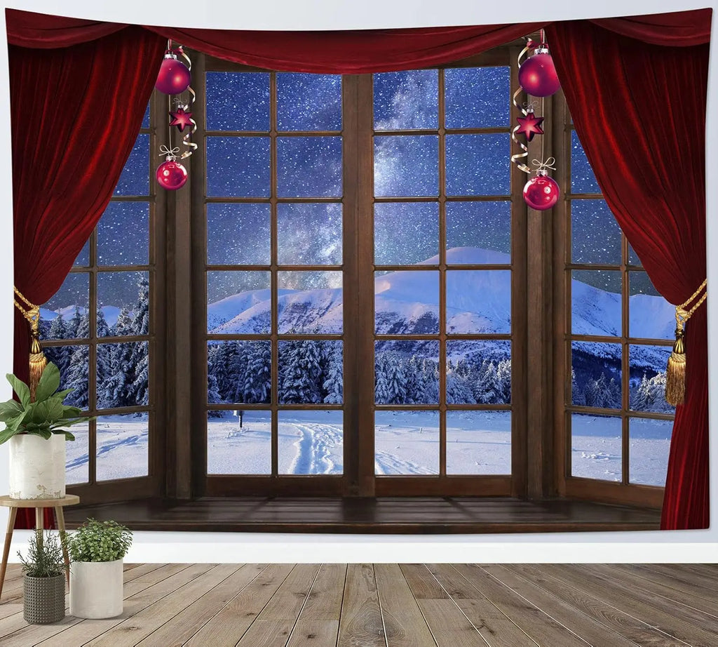 Tapisserie Murale Paysage Hivernal - Montagnes Enneigées