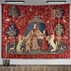 Tapisserie Murale Médiévale - Style Dame à la Licorne, Art Classique Historique