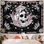 Tapisserie Murale Tarot The Lovers - Décoration Gothique & Mystique, Art Squelettes