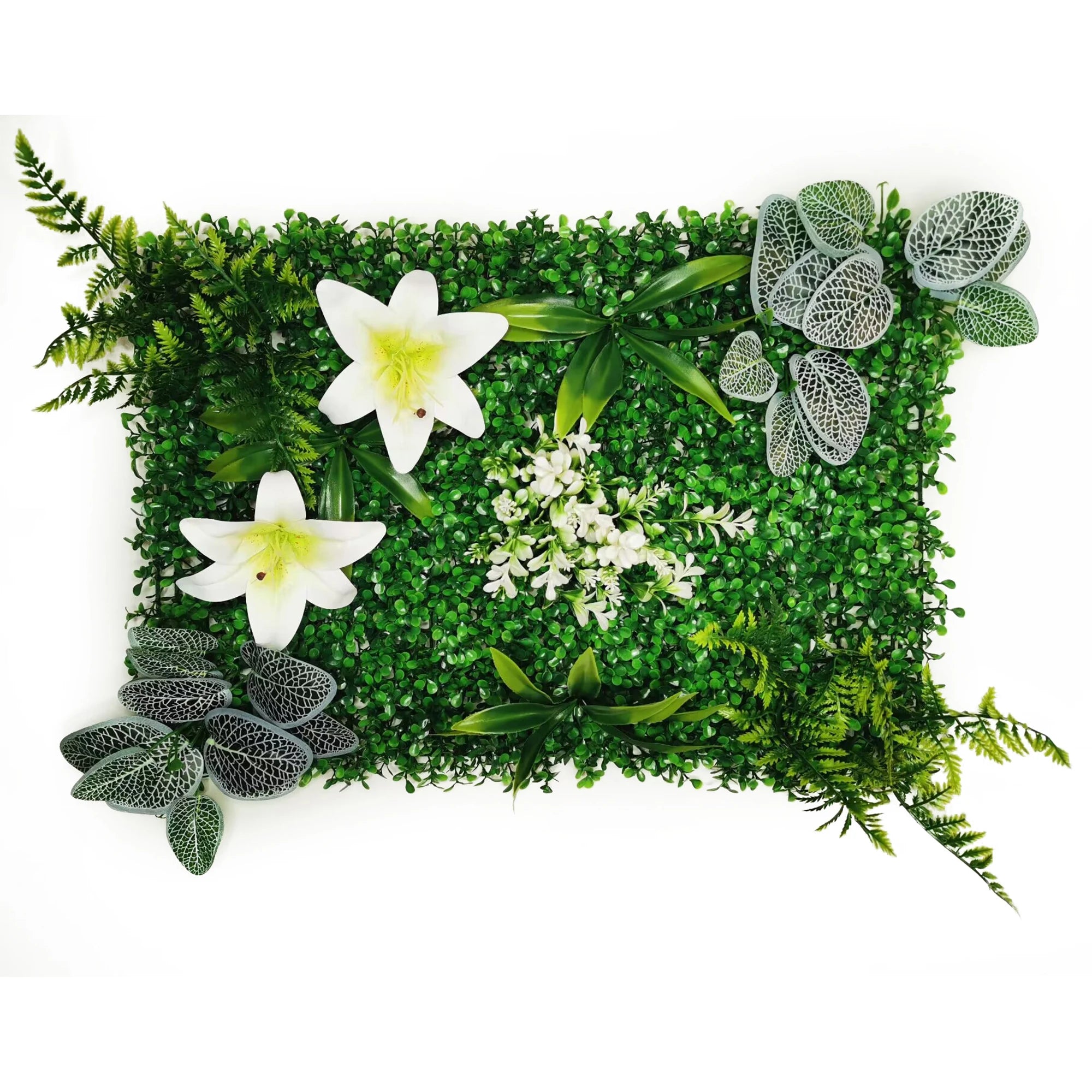 Mur Végétal Artificiel - Panneau de Plantes & Fleurs Suspendues, Jardin Vertical Décoratif d'Intérieur