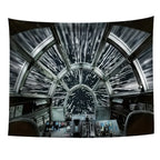 Tapisserie Hublot Spatial - Vue de la Terre depuis l'Espace, Décoration Sci-Fi