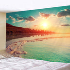 Tapisserie Murale Plage Surf - Décoration Tropicale avec Palmiers & Océan