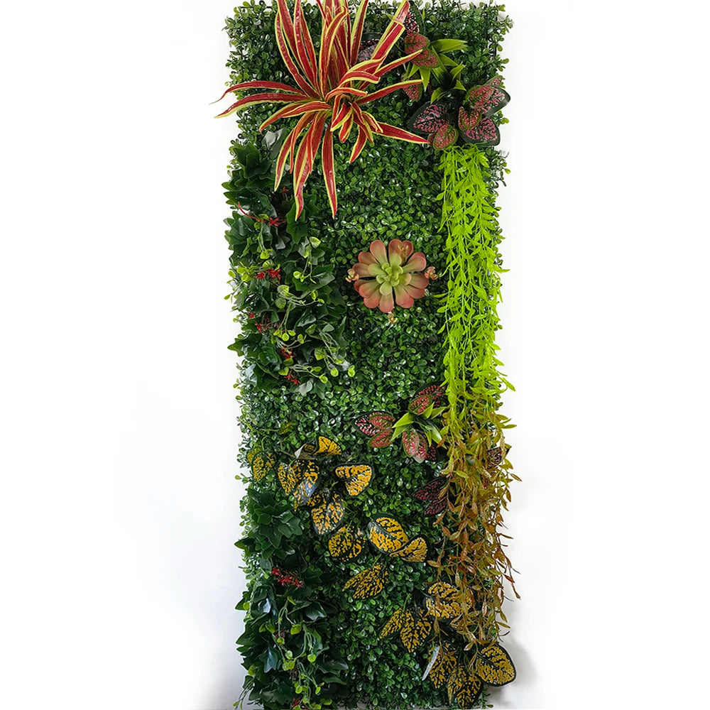 Mur Végétal Artificiel d'Intérieur - Jardin Vertical Décoratif, Feuillages & Fleurs - Décoration Murale Verte Premium