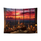 Tapisserie Coucher de Soleil Tropical - Déco Murale Palmiers & Plage