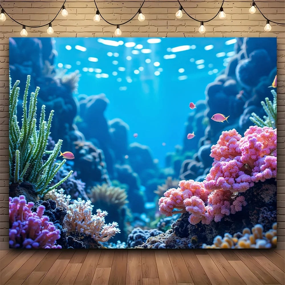 Tapisserie Murale Océan - Récif Corail & Poissons Tropicaux - Décoration Chambre / Salon