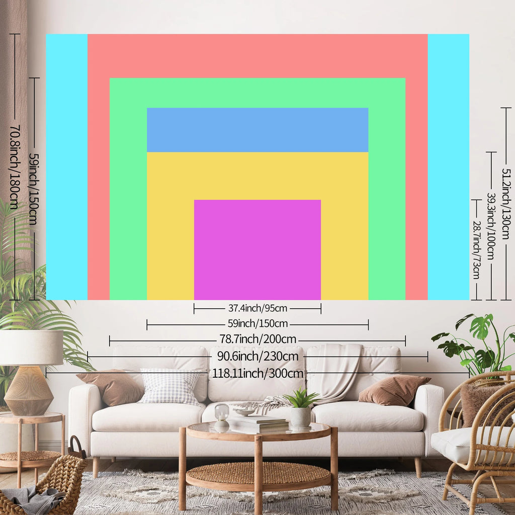 Tapisserie Murale de Noël - Ours en Peluche, Sapins & Neige - Décoration Festive