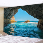 Tapisserie Murale Plage Surf - Décoration Tropicale avec Palmiers & Océan