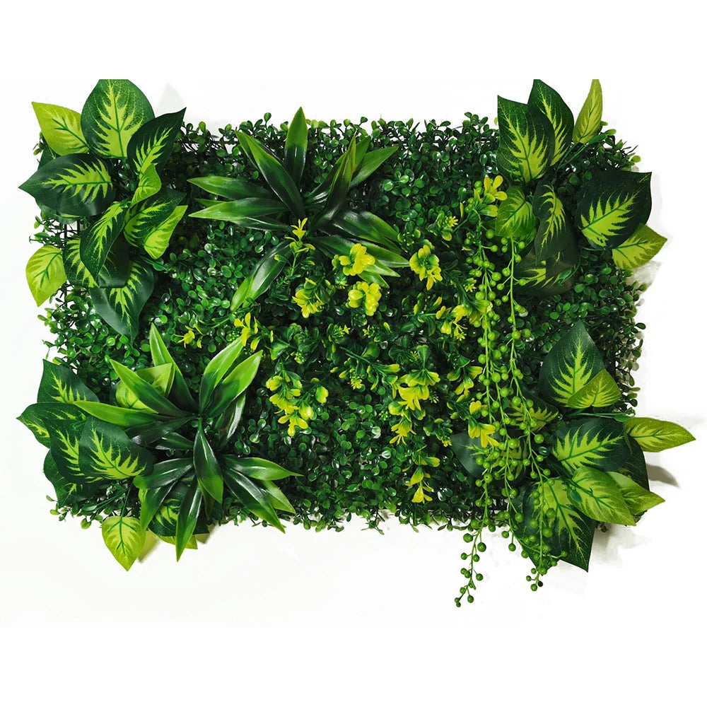 Mur Végétal Artificiel - Panneau de Plantes & Fleurs Suspendues, Jardin Vertical Décoratif d'Intérieur