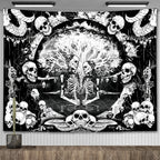 Tapisserie Murale Tarot The Lovers - Décoration Gothique & Mystique, Art Squelettes