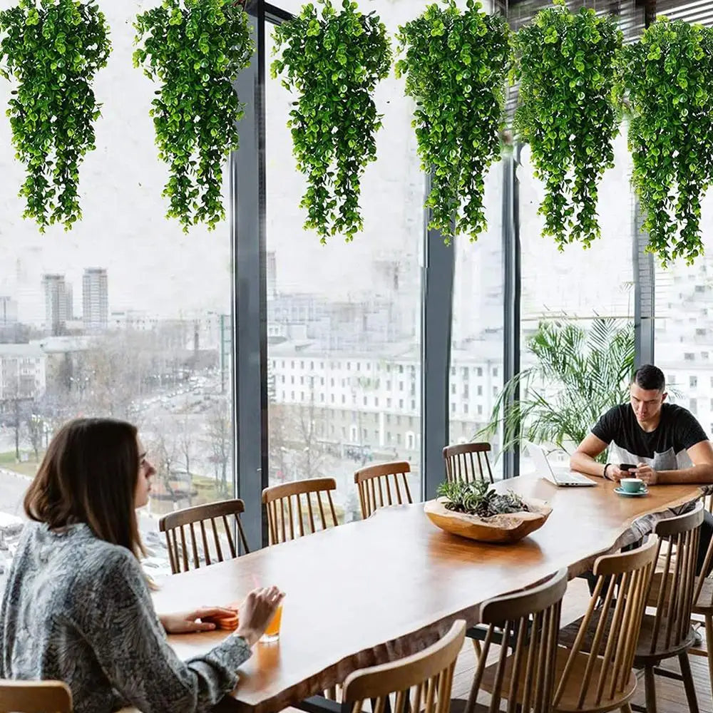 Plante Artificielle Suspendue - Feuillage Retombant Réaliste, Décoration Murale & Intérieure