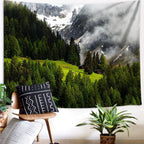 Tapisserie Paysage Montagne - Nature Sommets Enneigés