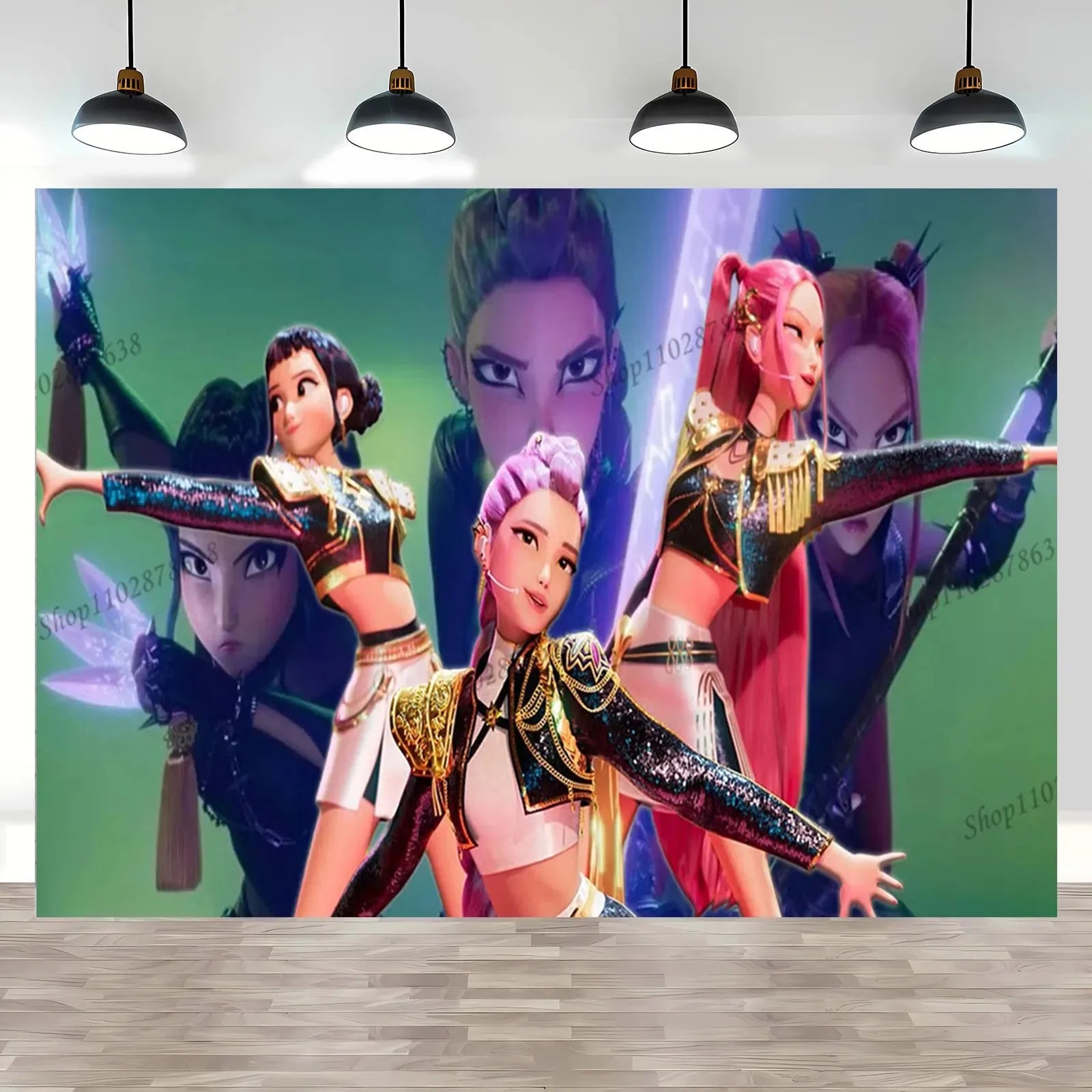 Tapisserie Murale Happy Birthday - Décor Anniversaire Style Avatar / K-Pop