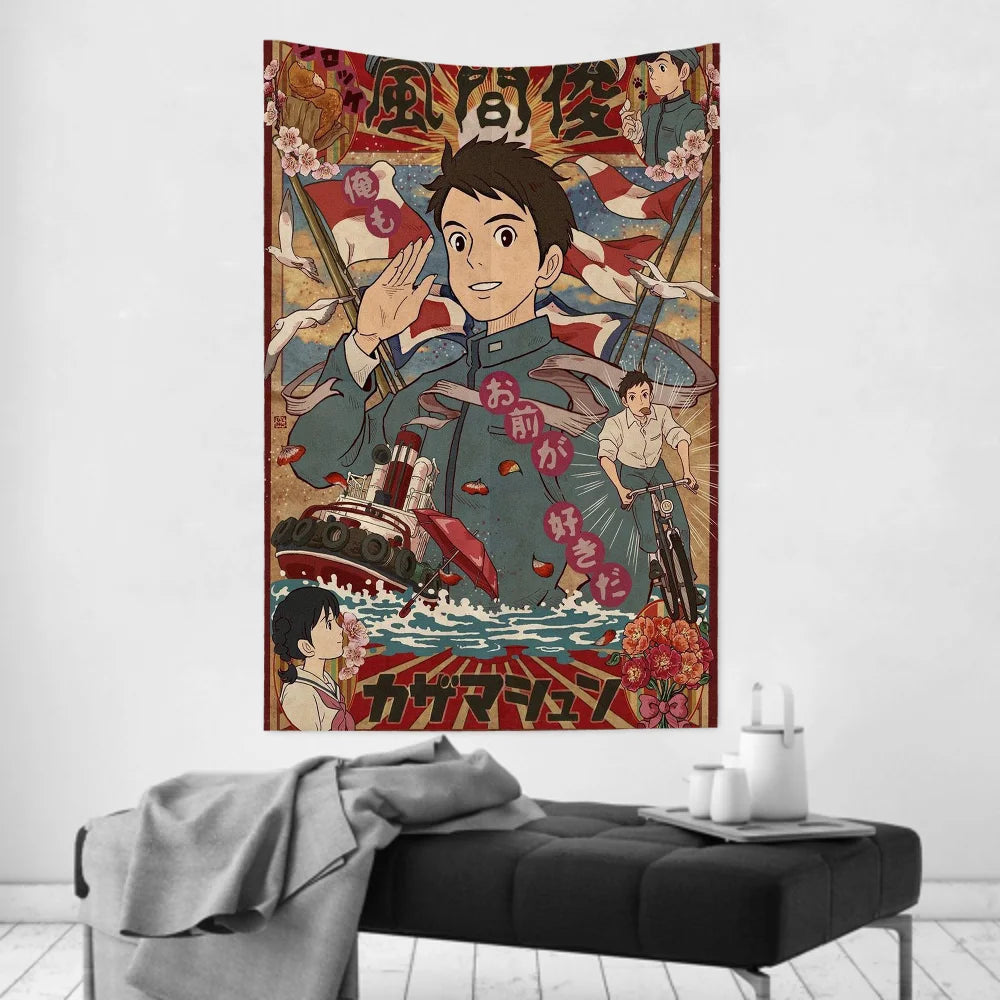 Tapisserie Murale Le Voyage de Chihiro - Décoration Murale Anime Japonaise - Poster Studio Ghibli