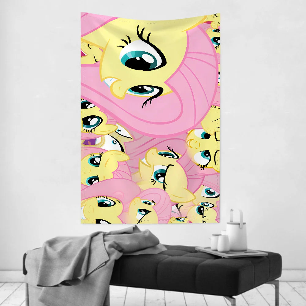 Tapisserie Licornes Colorées - Déco Murale Enfants Style Anime