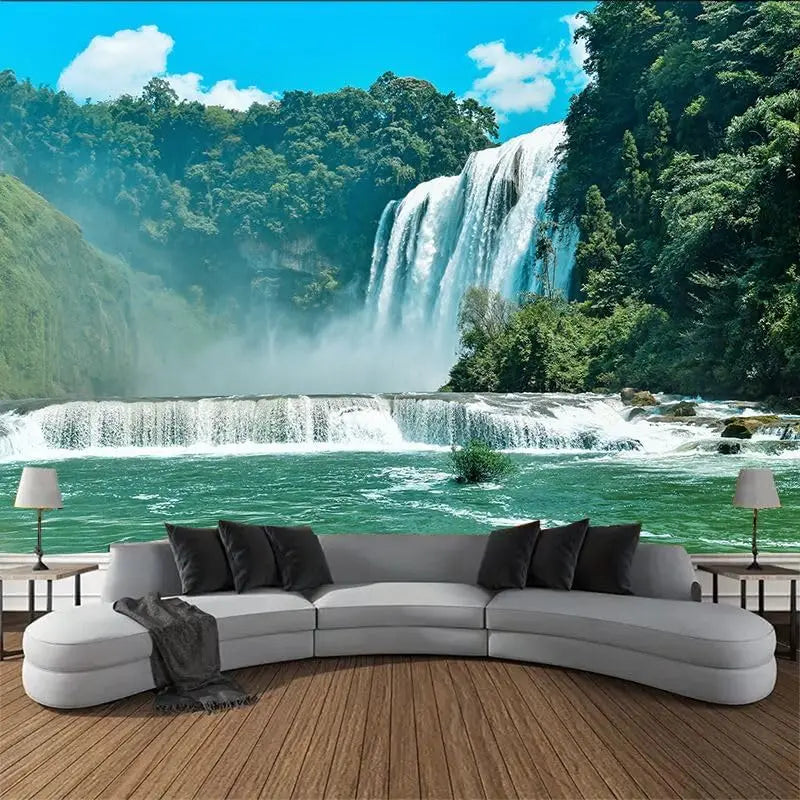 Tapisserie Murale Cascade Tropicale - Chute d'Eau & Décor Naturel Relaxant