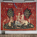 Tapisserie Murale Médiévale - Style Dame à la Licorne, Art Classique Historique