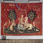 Tapisserie Murale Médiévale - Style Dame à la Licorne, Art Classique Historique