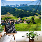 Tapisserie Paysage Montagne - Nature Sommets Enneigés