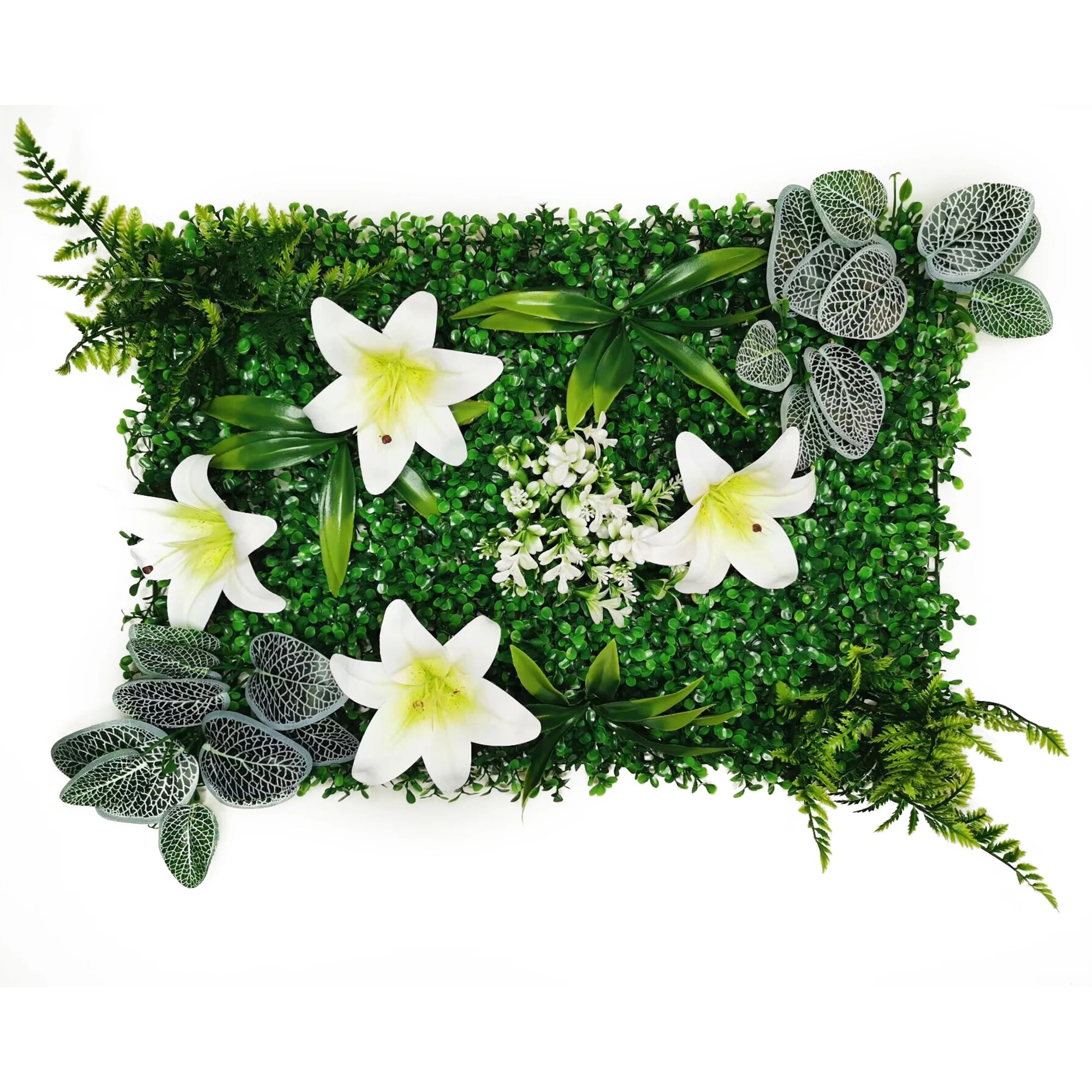 Mur Végétal Artificiel - Panneau de Plantes & Fleurs Suspendues, Jardin Vertical Décoratif d'Intérieur