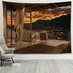 Tapisserie Coucher de Soleil Tropical - Déco Murale Palmiers & Plage