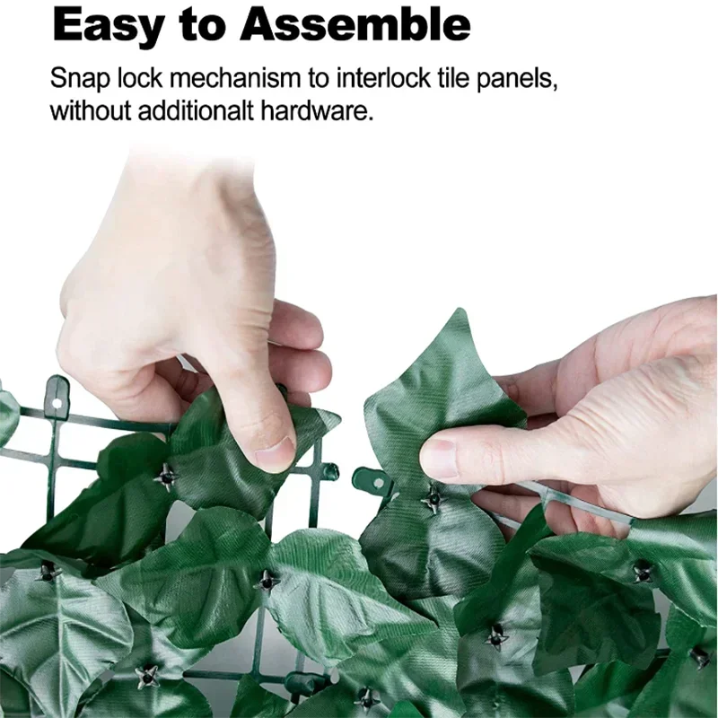 Haie Artificielle en Rouleau - Brise-Vue Feuillage de Lierre, Clôture Végétale Extérieure & Décoration de Jardin