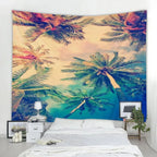 Tapisserie Murale Lune & Forêt Nocturne - Décoration Murale Mystique