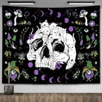 Tapisserie Murale Tarot The Lovers - Décoration Gothique & Mystique, Art Squelettes