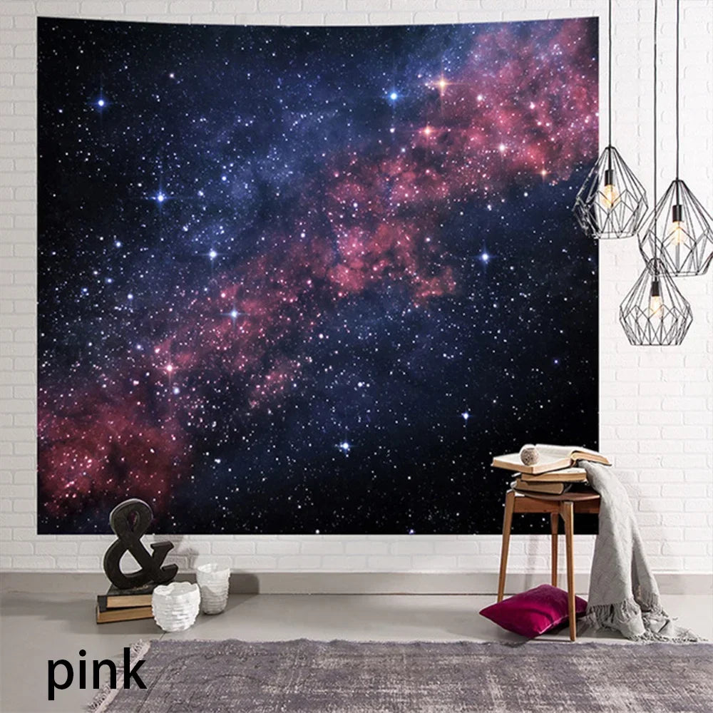 Tapisserie Murale Galaxie - Lune & Ciel - Décoration Cosmique