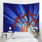 Tapisserie Murale Lune & Forêt Nocturne - Décoration Murale Mystique