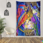 Tapisserie Nativité - Scène de la Crèche & Nuit Etoilée